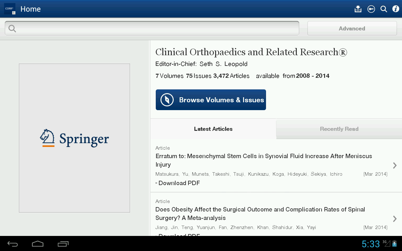 Clinical Orthopaedics Rel Res®截图1