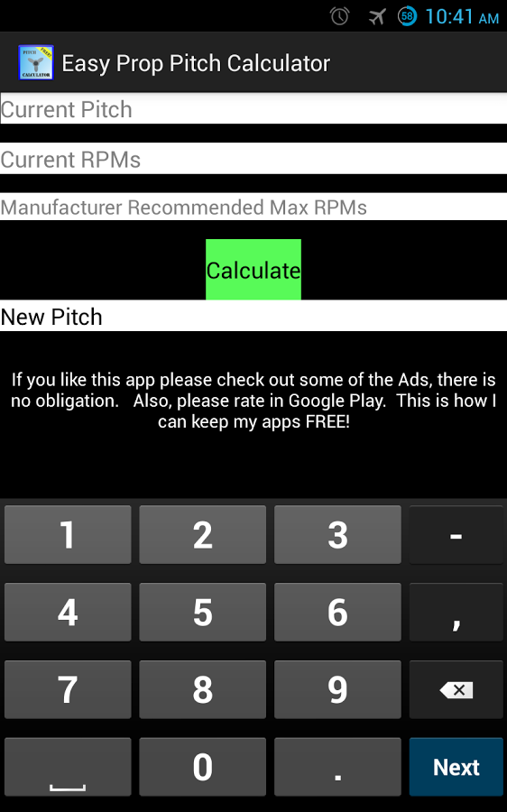 Free Prop Pitch Calculator截图1
