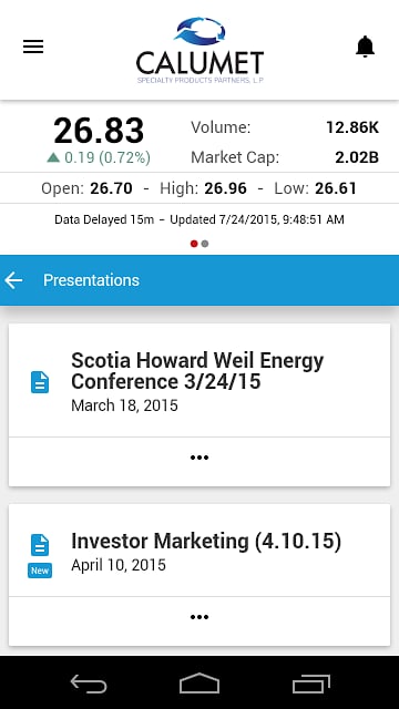 Calumet IR Investor Relations截图2