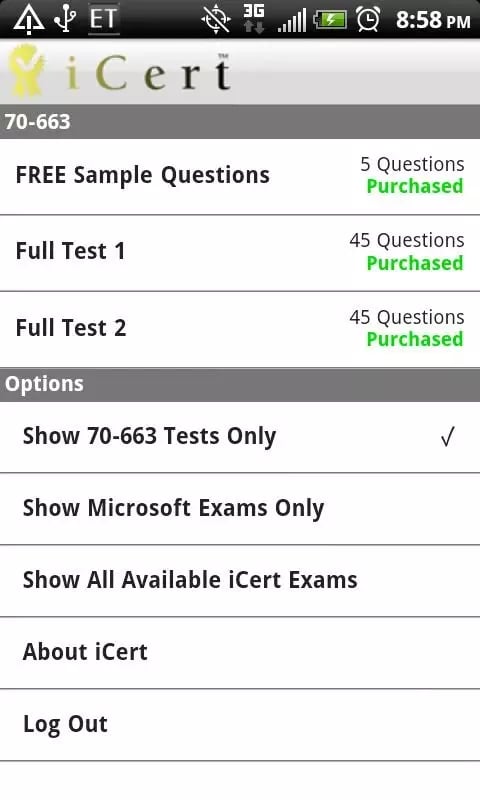 iCert Practice Exam - Ne...截图3