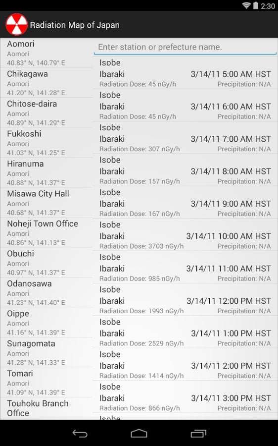 Radiation Map of Japan截图4