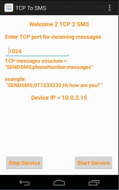 TCP to SMS截图1