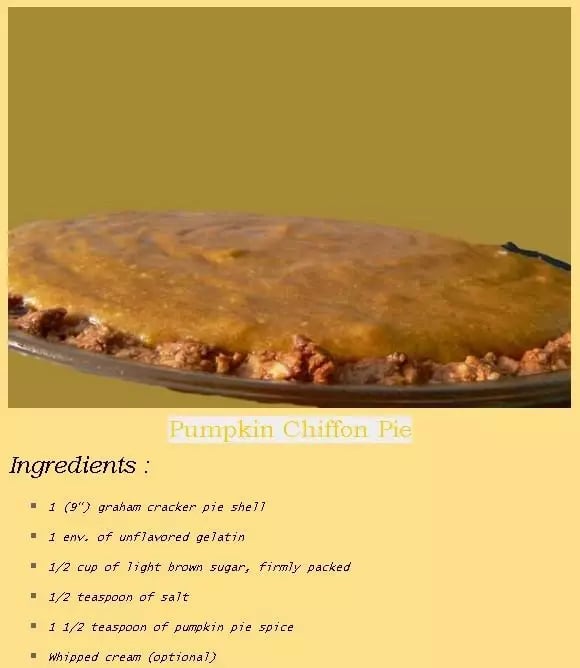 Free Pumpkin Pie Recipes截图4