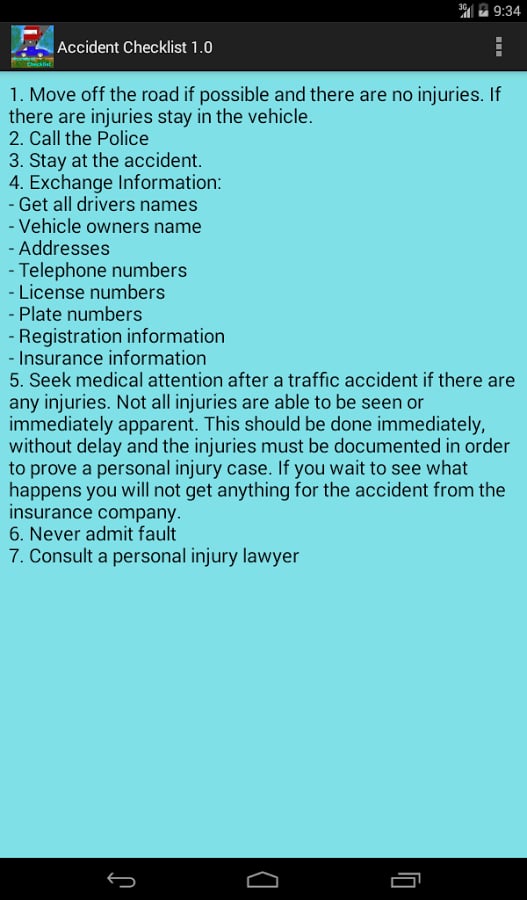 Accident Checklist截图1