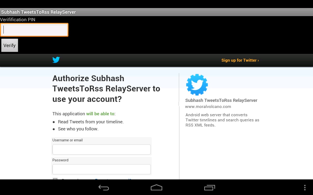 Subhash TweetsToRSS Serv...截图5