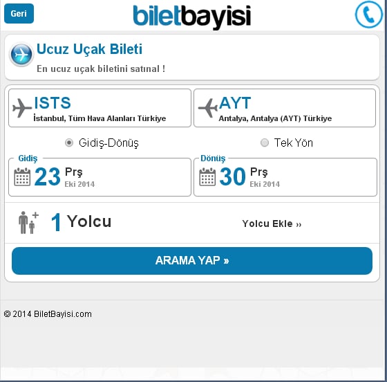 Onur Air - BiletBayisi.c...截图3