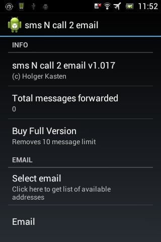 sms N call 2 email截图1