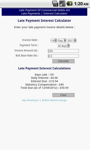 Late Payment Interest Calc截图3