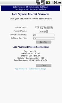Late Payment Interest Calc截图
