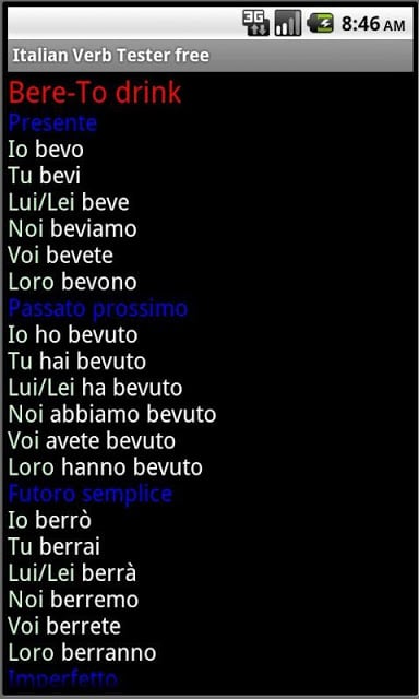 Italian Verb Tester FREE截图4