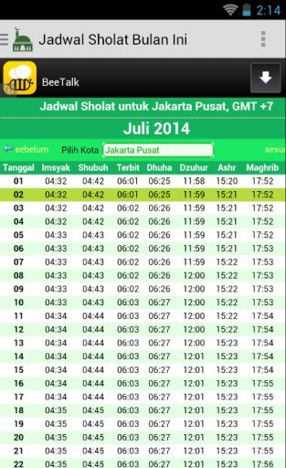 Jadwal Shalat Puasa Imsakiyah截图4