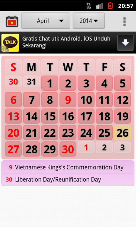 Vietnam Calendar 2015 - ...截图2