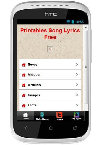 Printable Song Lyrics Fr...截图1