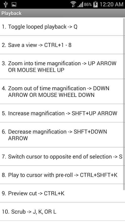 Shortcuts Sony Acid Pro截图6