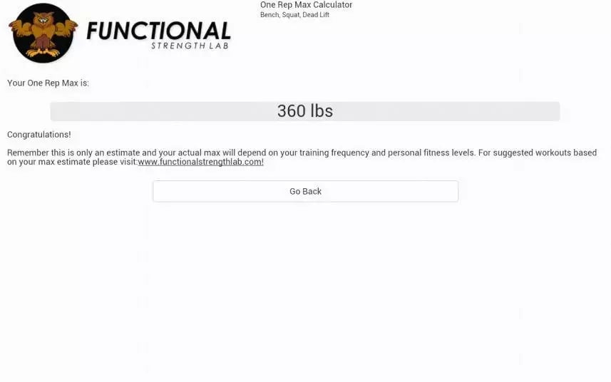 One Rep Max Calculator截图2