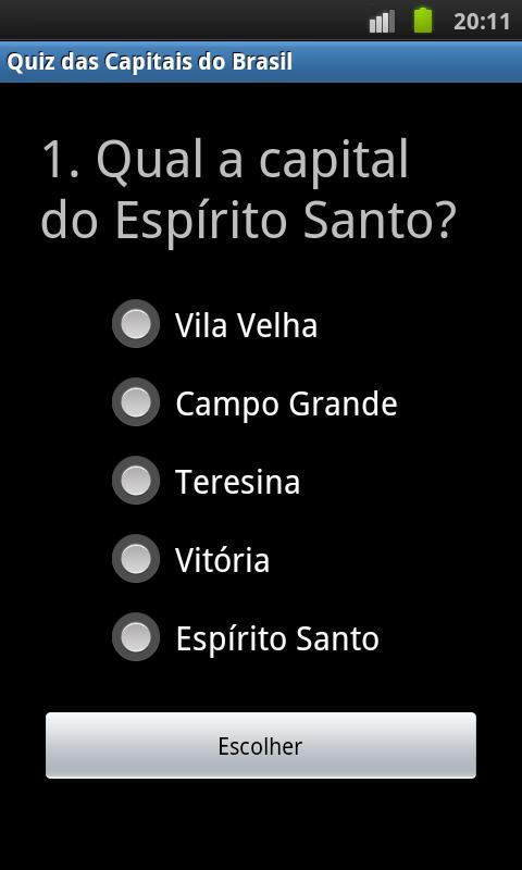 Quiz das Capitais do Brasil截图1