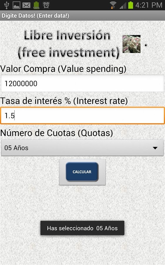 Calculadoras Financieras截图4