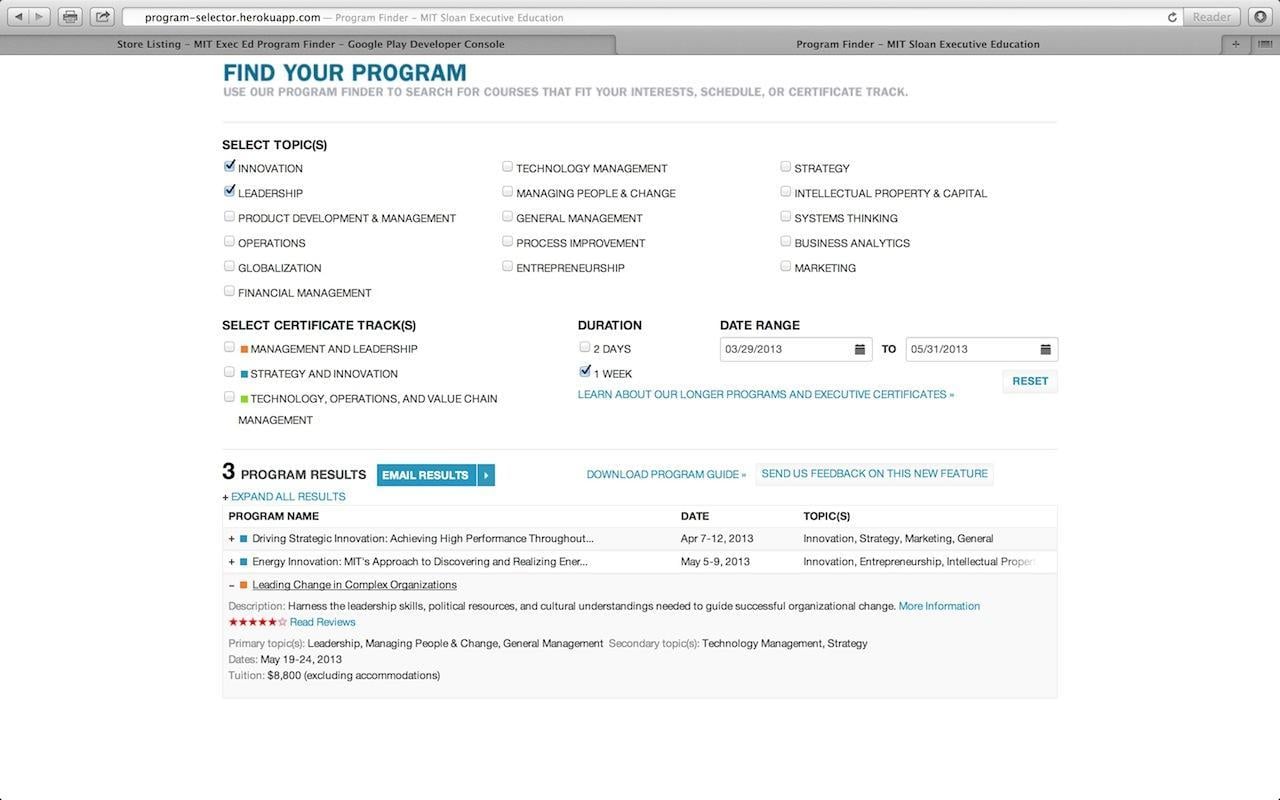 MIT Exec Ed Program Find...截图2