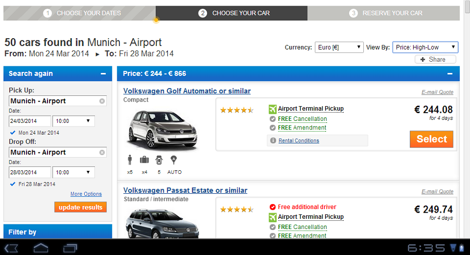 EuroAve.com Car Hire截图2