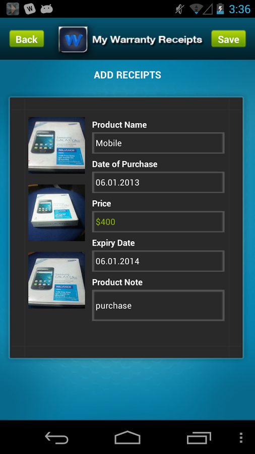 My Warranty Receipt截图4