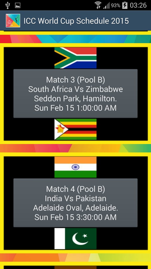 ICC World Cup Schedule 2...截图3