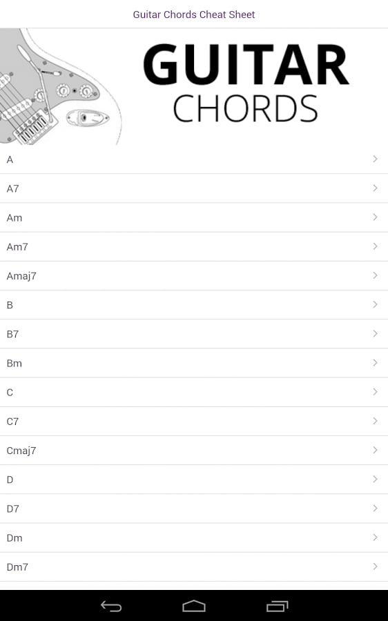 Guitar Chords Cheat Sheet截图5