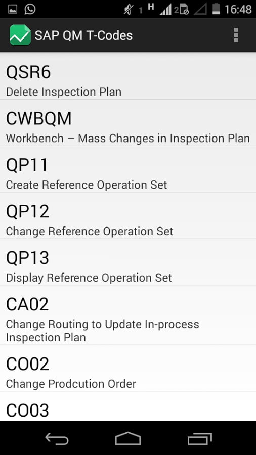 SAP QM T-Codes截图2