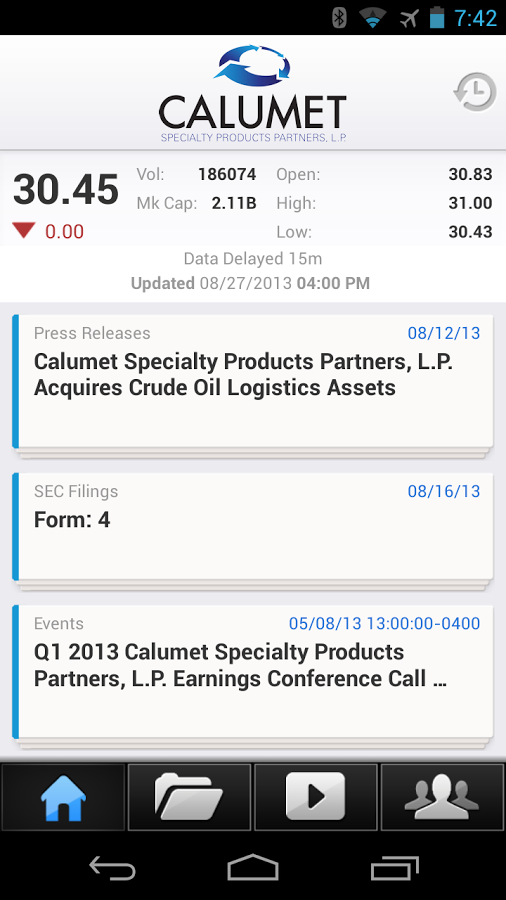 Calumet IR Investor Relations截图4