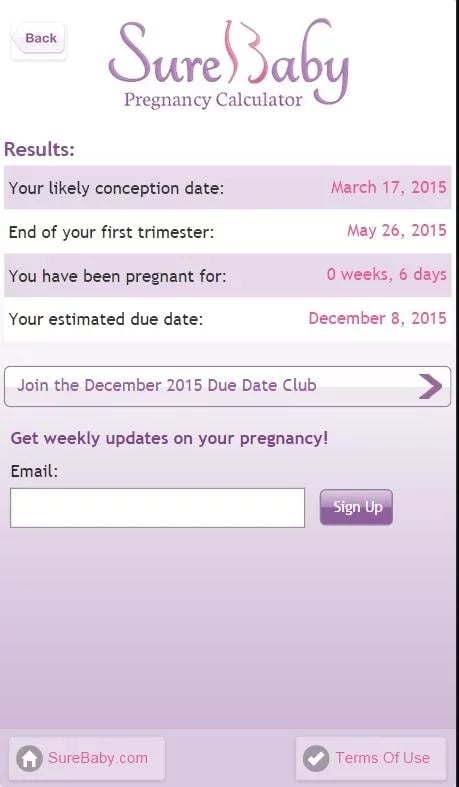 +Pregnancy Date Calc: Su...截图2