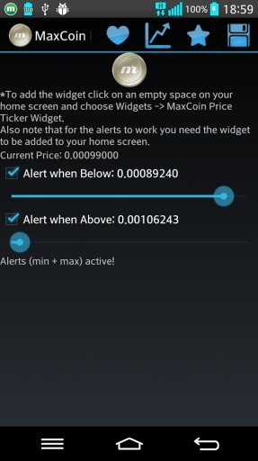 MaxCoin Price Ticker Widget截图4