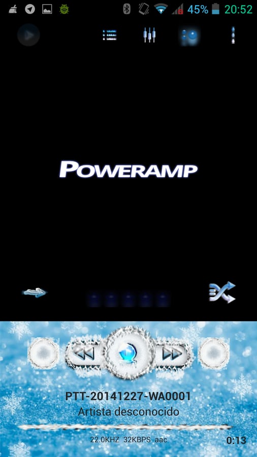 Poweramp Skin Blue Glaci...截图1