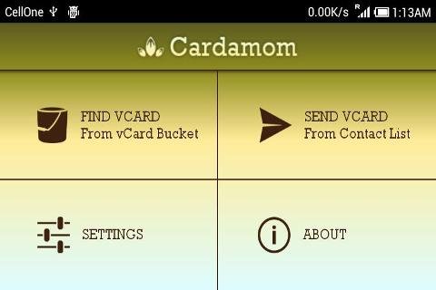 Cardamom : Send vCards via SMS截图3