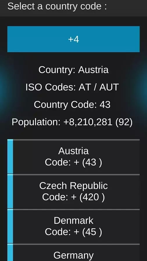 Telephone Country Codes截图1