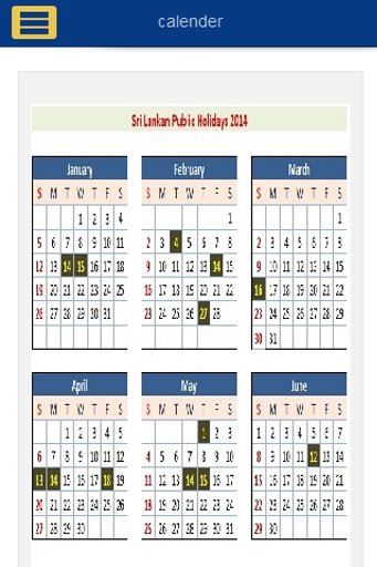 SriLanka Holiday Calendar 2014截图3