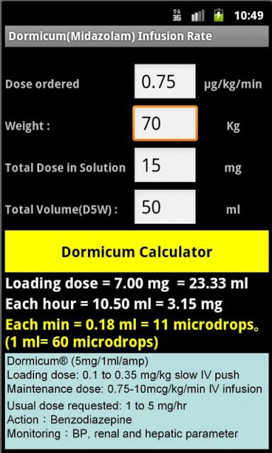 Dormicum Infusion Rate截图3