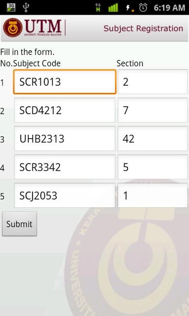 FSKSM Subject Registration截图1