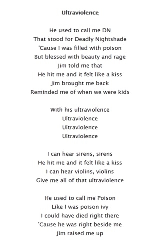 Lana Del Rey Lyrics截图1