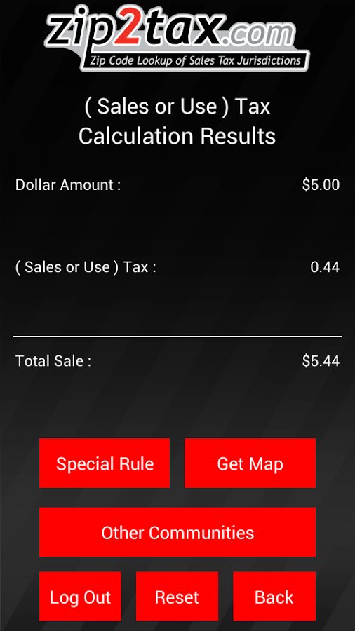 Zip2Tax Sales Tax Calcul...截图5