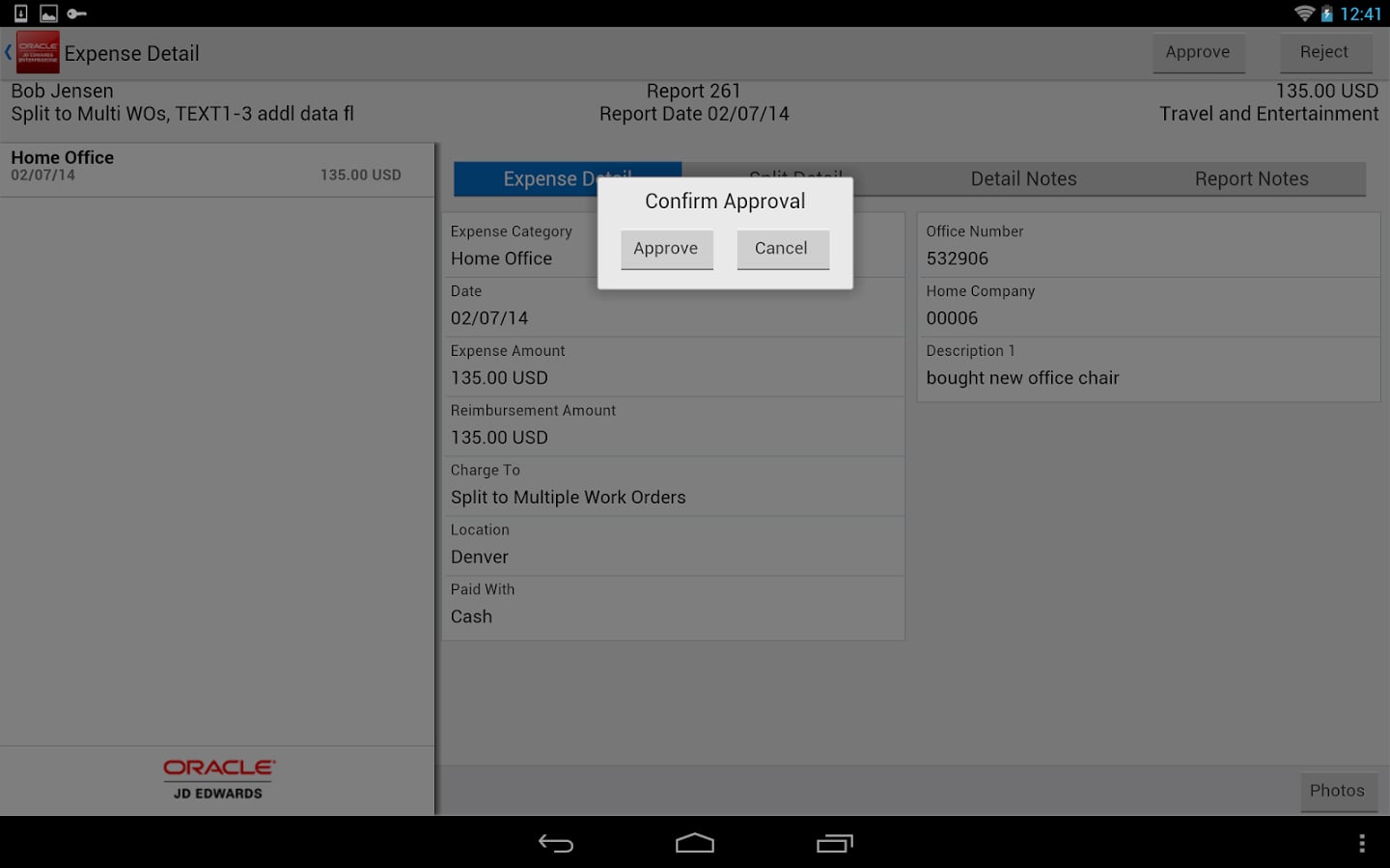 Expense Approval - JDE E...截图1