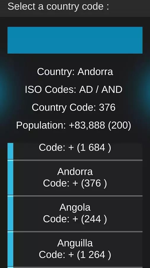 Telephone Country Codes截图3