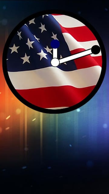 USA Flag Clock Widget截图1