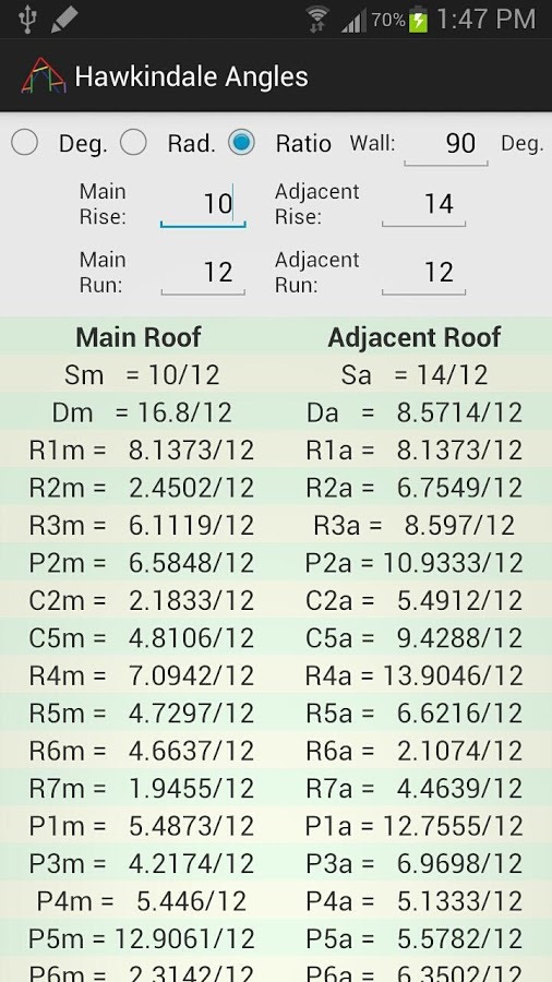 Hawkindale Angles Calculator截图2