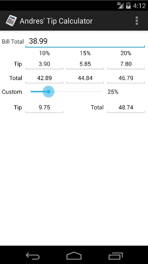 Andres' Tip Calculator截图3