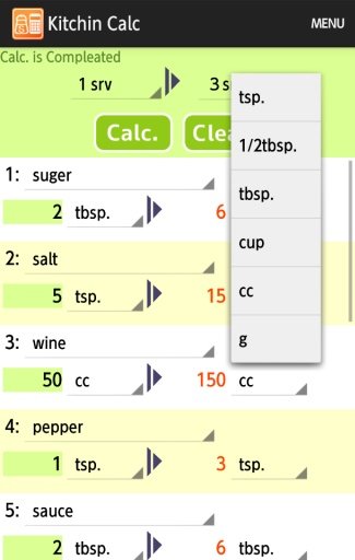 Kitchen Calc : FlaC截图5