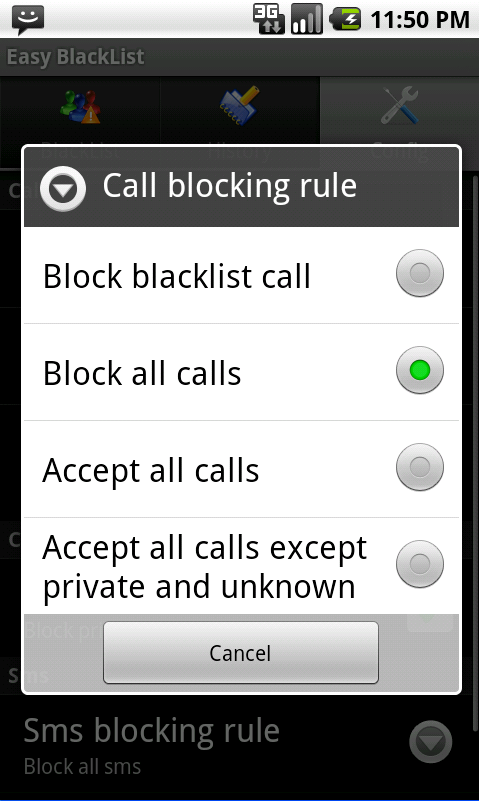 Easy BlackList Lite - Call Sms截图3