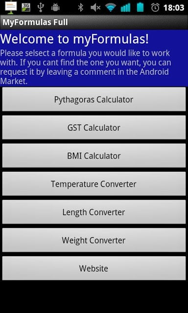 myFormulas (BMI, Pythagoras..)截图4