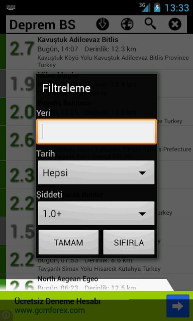 Deprem Bilgi Servisi截图1