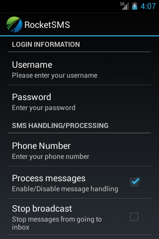 RocketSMS Receiver截图2