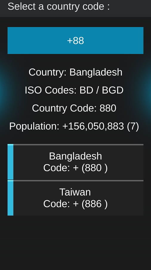 Telephone Country Codes截图2