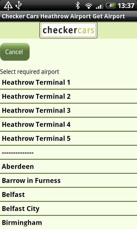 Checker Cars Heathrow Airport截图3